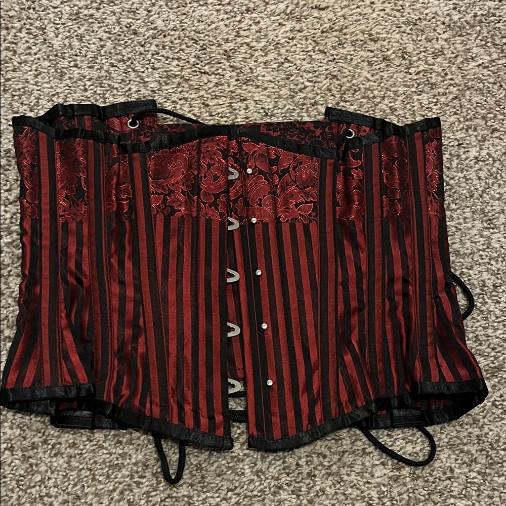 Elegant Red and Black Corset